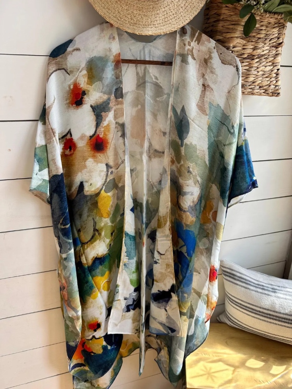 SOLD OUT Monica Floral Watercolor Spring Summer Open Wrap Women's Casual One - Picture 7 of 7